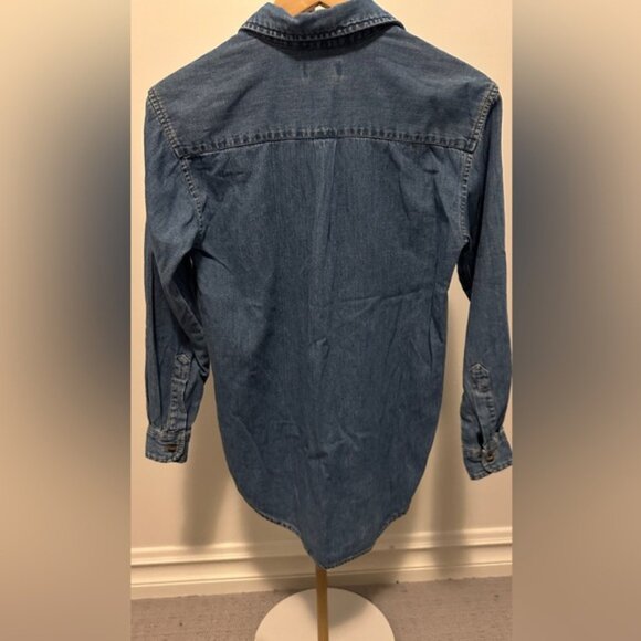 Vintage Denim Collared Button Down Shirt Small - Picture 4 of 6